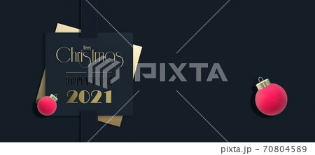 Luxury Christmas New Year 2021 invitation. 70804589