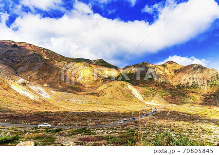 秋の磐梯吾妻スカイラインの風景 紅葉 福島県福島市 秋の磐梯吾妻スカイラインの風景 紅葉 福島県福島市 70805845