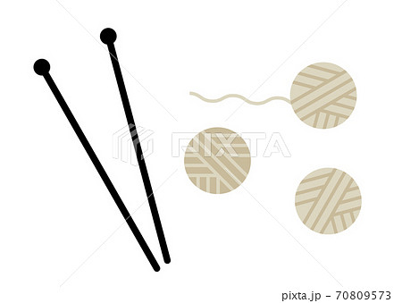 毛糸玉と編み棒 70809573