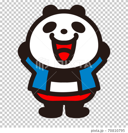 万歳して喜ぶパンダのキャラクター 70810795