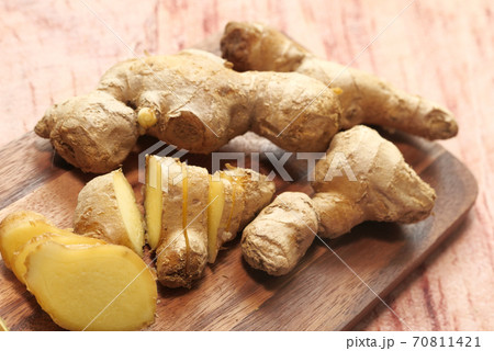 Close up of Gingers on chopping board. 70811421