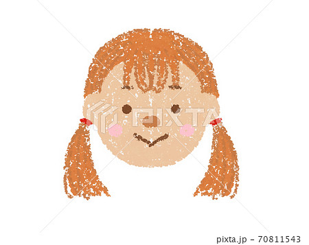 クレヨンタッチの女の子の顔のイラストのイラスト素材