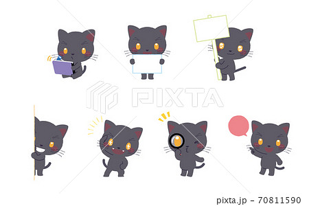 黒ネコくん_色んなポーズセット 70811590
