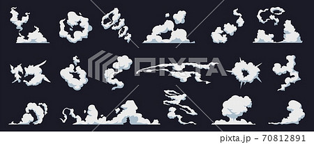 Smoke cloud. Cartoon fog puff. Collection of...のイラスト素材 [70812891] - PIXTA