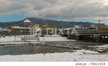 積雪の鴨川デルタ 70812928