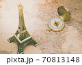 Vintage Film Look, Eiffel tower miniature with 70813148