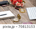 Money bag with compass and computer keyboard 70813153