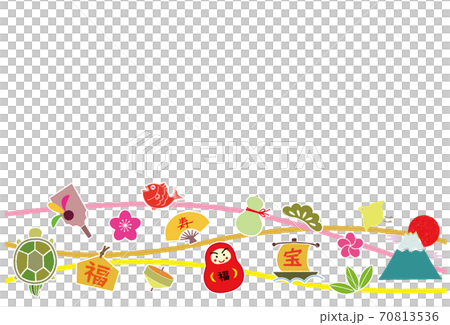 縁起物の素材 背景素材 フレーム ポストカード  70813536