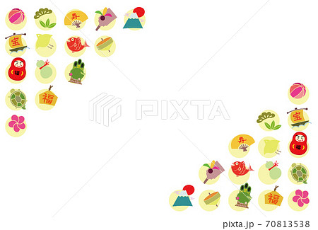 縁起物の素材 背景素材 フレーム ポストカード  70813538