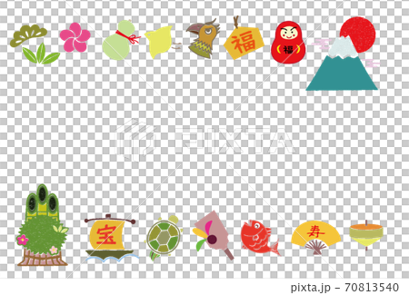 縁起物の素材 背景素材 フレーム ポストカード 縁起物の素材 背景素材 フレーム ポストカード 70813540