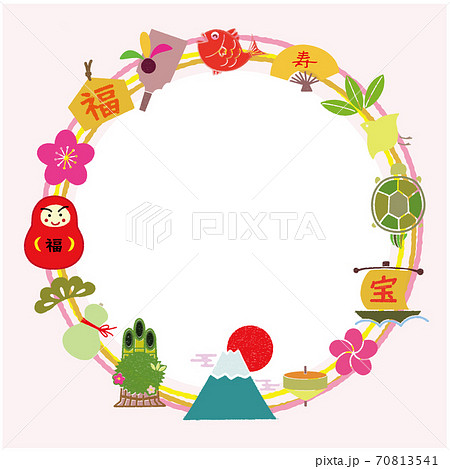 縁起物の素材 背景素材 フォトフレーム  70813541