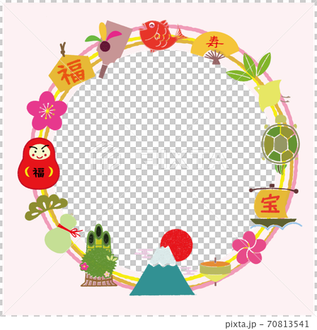 縁起物の素材 背景素材 フォトフレーム  70813541