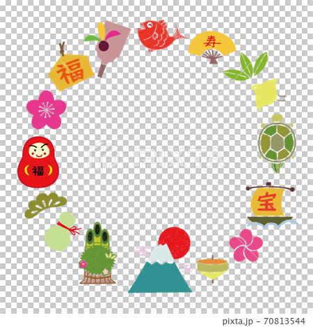 縁起物の素材 背景素材 フレーム  70813544