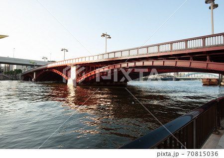 東京散歩、東京都台東区浅草近辺、隅田川橋巡り、吾妻橋 東京散歩、東京都台東区浅草近辺、隅田川橋巡り、吾妻橋 70815036
