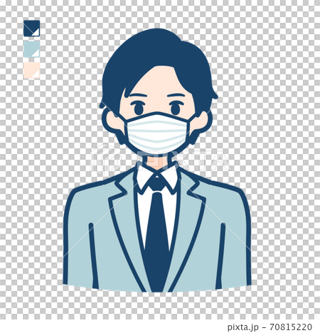 simple suit businessman mask_upper-body simple suit businessman mask_upper-body 70815220