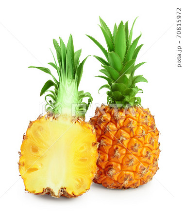 pineapple and half isolated on white background with clipping path and full depth of field pineapple and half isolated on white background with clipping path and full depth of field 70815972