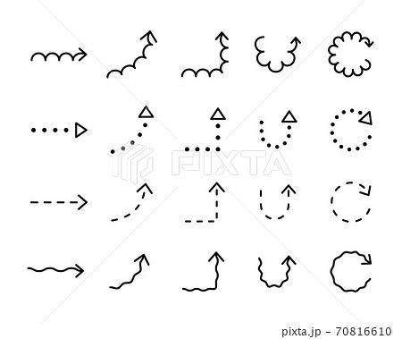 矢印のアイコンのセット シンプル ビジネス 三角 方向 再生 標識 ベクトル かわいい おしゃれのイラスト素材
