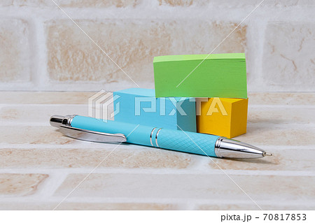 文房具, ボールペン, 付箋紙, 事務用品, 文具, 筆記用具, 付箋, 雑貨, メモ、ペン、勉強 70817853