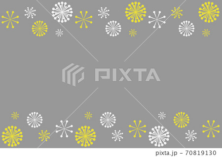 タンポポのフレーム　長方形　グレー 70819130