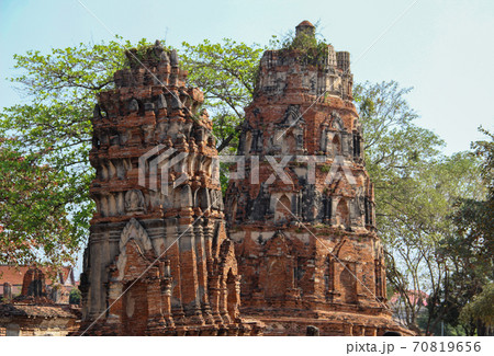 Buddhist temple with ancient stupa in Ayutthaya, Thailand 70819656