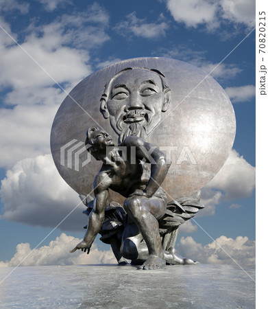 The monument of Ho Chi Minh (was erected at 18th May of 1990) in Moscow, Russia.  The authors of the monument are sculptor V.E. Tsigal and architect R.G. Kananin 70820215
