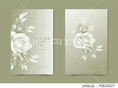 Floral wedding invitation card. 70820627