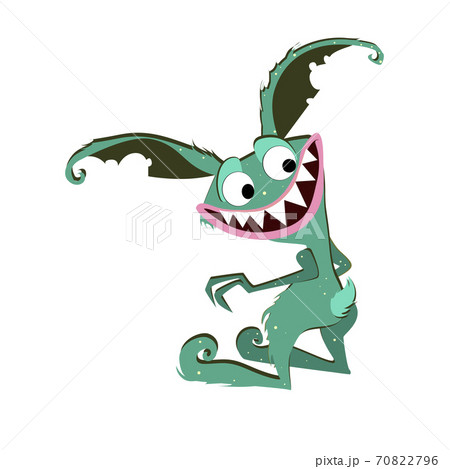 Eared Gremlin Smiling Isolated On White Backgroundのイラスト素材