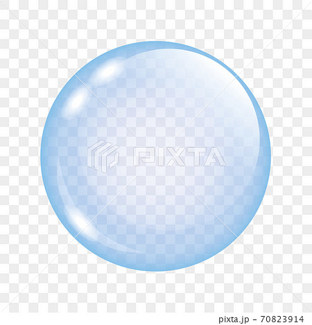 blue transparent soap bubbles isolatedのイラスト素材 [70823914 