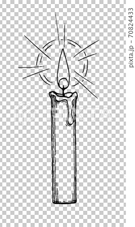 Ink sketch of burning candle. Ink sketch of burning candle. 70824433