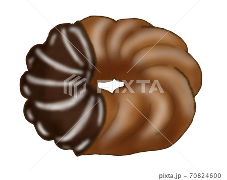 チョコフレンチクルーラー 主線なし のイラスト素材