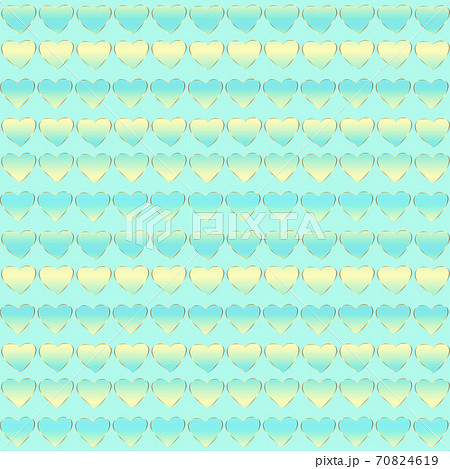 Gradient soft blue and gold color hearts. Vector seamless pattern. Gradient soft blue and gold color hearts. Vector seamless pattern. 70824619