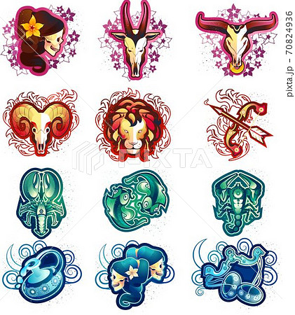 set of vector icons, signs of the zodiac set of vector icons, signs of the zodiac 70824936