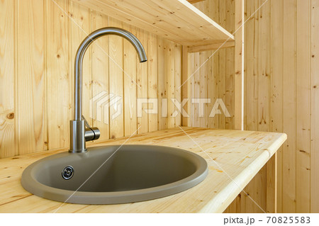 Kitchen set in a country house, natural wood worktop Kitchen set in a country house, natural wood worktop 70825583