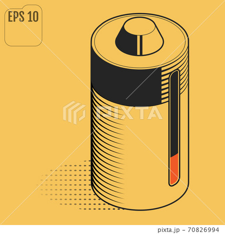 Environmental battery. Isometric. Rechargeable battery. Vector 70826994