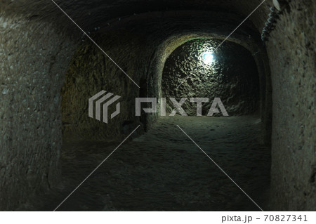 Cappadocia underground tunnel. 70827341