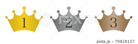 王冠のランキング素材(数字あり/光沢あり) 王冠のランキング素材(数字あり/光沢あり) 70828137