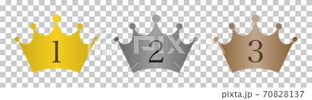 王冠のランキング素材(数字あり/光沢あり) 王冠のランキング素材(数字あり/光沢あり) 70828137