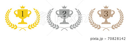 トロフィーのランキング素材(数字あり) トロフィーのランキング素材(数字あり) 70828142