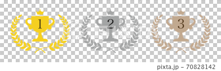 トロフィーのランキング素材(数字あり) トロフィーのランキング素材(数字あり) 70828142