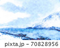 ヨーロッパの雪山と川 70828956