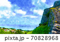 城跡と夏の空 70828968