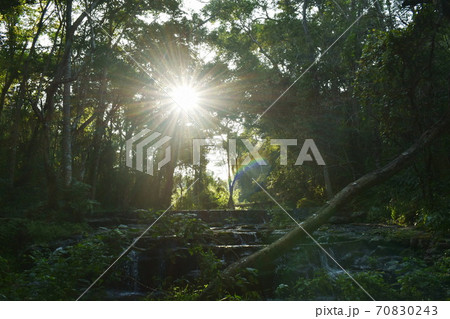landscape of Sam Lan waterfall travel location in Thailand on sunset landscape of Sam Lan waterfall travel location in Thailand on sunset 70830243