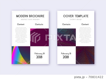Business cover design template set. Rainbow abstra Business cover design template set. Rainbow abstra 70831422