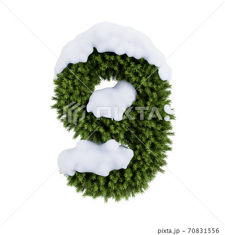 Christmas tree number 9 snowのイラスト素材 [70831556] - PIXTA