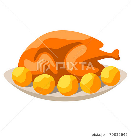 Happy Thanksgiving illustration of turkey. 70832645