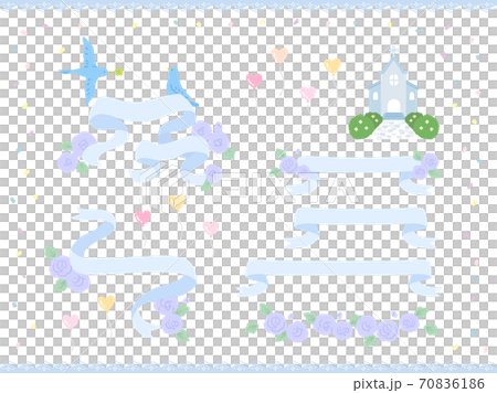 リボンと薔薇の装飾素材 70836186