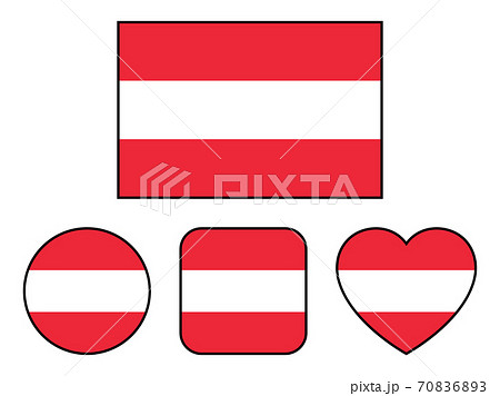 オーストリア国旗のバリエーションセット（縁線あり）