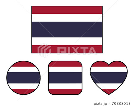 タイ国旗のバリエーションセット（縁線あり）