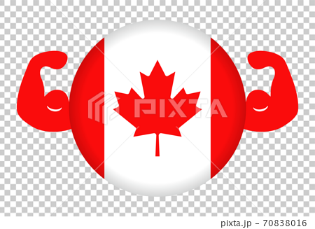 강한 캐나다 이미지 일러스트 (원형 캐나다 국기와 알통) - 스톡일러스트 [70838016] - Pixta