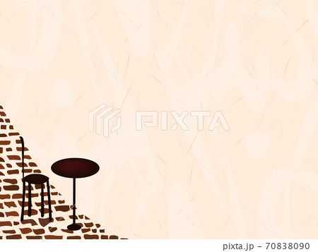 カフェのテーブル背景 カフェのイメージイラスト のイラスト素材